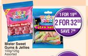 Mister Sweet Gums & Jellies Assorted-100g/125g Each