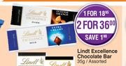 Lindt Excellence Chocolate Bar Assorted-For 2 x 35g