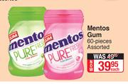 Mentos Gum Assorted 60 Pieces-Each