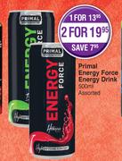 Primal Energy Force Energy Drink Assorted-2 x 500ml