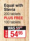 Equal With Stevia 200 Tablets Plus Free 100 Tablets