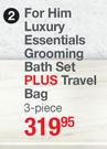 Baylis & Harding Black Pepper & Ginseng For Him Luxury Essentials Grooming Bath Set Plus Travel Bag 