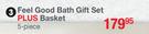 Nature's Nourishment Coconut & Hibiscus Feel Good Bath Gift Set Plus Basket (5 Pieces)