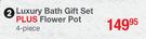 Nature's Nourishment Coconut & Hibiscus Luxury Bath Gift Set Plus Flower Pot (4 Pieces)