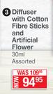 Eyun Aroma Home Fragrance Diffuser With Cotton Fibre Sticks And Artificial Flower-30ml