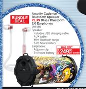 Amplify Cadence Bluetooth Speaker Plus Blues Bluetooth 2.0 Earphones-Per Bundle