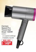 Carmen Speed Pro Travel Hair Dryer 1300W