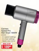Carmen Speed Pro Hair Dryer 1800W