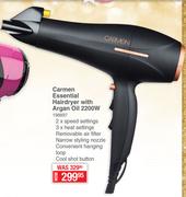 Carmen Essential Hairdryer With Argan Oil 2200W