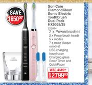 Philips Soni Care Diamond Clean Sonic Electric Toothbrush Dual Pack HX9368/35
