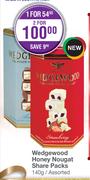 Wedgewood Honey Nougat Share Packs Assorted-140g Each