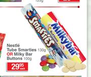 Nestle Tube Smarties 130g Or Milky Bar Buttons 100g-Each