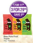 Bear Pure Fruit Yoyos Assorted-For 3 x 20g