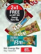 BA! Energy Bar Assorted-40g Each