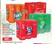 Coca-Cola Or Fanta Or Sprite Or Iron Brew Or Cream Soda Or Sparberry Or Lemon Twist-6x300ml Per Pack