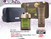 Bvlgari Man Wood Essence Gift Set EDP 100ml Plus Free Afer Shave Balm 100ml And Toiletry Bag