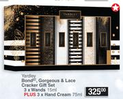Yardley Bond Georgeous & lace Cracker Gift Set Of 3 x Wands 15ml Plus 3 x Hand Cream 75ml