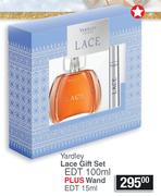 Yardley Lace Gift Set Of EDT 100ml Plus Wand EDT 15ml