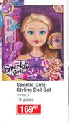 Sparkle Girlz Styling Doll Set (18 Piece)