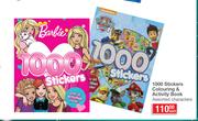 1000 Stickers Colouring & Activity Book (Assorted Characters)-Each