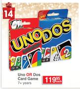 Uno Or Dos Card Game 7+ Years-Each