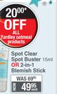 Yardley Oatmeal Spot Clear Spot Buster 15ml Or 2-In-1 Blemish Stick-Each