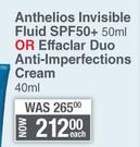Larocheposay Antheilos Invisible Fluid SPF50+ 50ml Or Effaclar Duo Anti-Imperfections Cream 40ml-EA