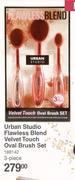 Urban Studio Flawless Blend Velvet Touch Oval Brush Set (3 Piece)