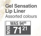 Yardley Gel Sensation Lip Liner (Assorted Colours)-Each