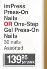 Impress Press On Nails Or One Step Gel Press On Nails Assorted-30's Per Pack