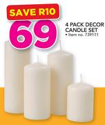4 Pack Decore Candle Set