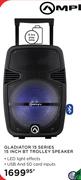 Amplify Gladiator 15 Series 15 Inch BT Trolley Speaker