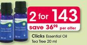 Clicks Essential Oil Tea Tree-2x20ml Per Offer