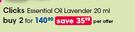 Clicks Essential Oil Lavender-2X20ml