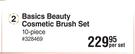 Basics Beauty Cosmetic Brush Set 10 Piece-Per Set