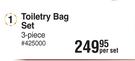 Toiletry Bag Set 3 Piece-Per Set