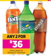 Fanta, Sprite Or Stoney Assorted-For Any 2 x 2Ltr