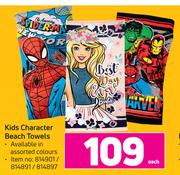 Kids Character Beach Towels-Each