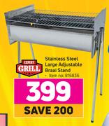 Expert Grill Stainless Steel Large Adjustable Braai Stand