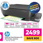 HP Colour Ink Tank Wireless 415 3In1 Printer Z4B53A
