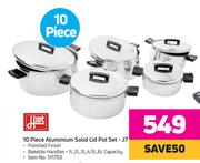 Hart 10 Piece Aluminium Solid Lid Pot Set-J7