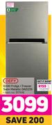 Defy D200 Fridge/Freezer (Satin Metallic) DAD239