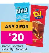 Beacon Chocolate Slabs Assorted-For Any 2 x 80g