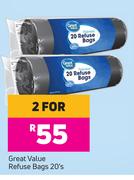 Great Value Refuse Bags-For 2 x 20's