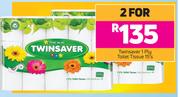 Twinsaver 1 Ply Toilet Tissue-For 2 x 15's Pack