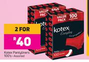 Kotex Pantyliners Assorted-For 2 x 100's