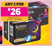 Kotex Maxi Pads Assorted-For Any 2 x 8's/10's