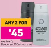 Axe Men's Deodorant Assorted-For Any 2 x 150ml