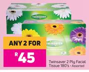 Twinsaver 2 Ply Facial Tissue Assorted-For Any 2 x 180's