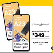 2 x Samsung Galaxy A23 LTE-On MTN Mega Talk/Gigs XS + MyMTN Mega Flex R65